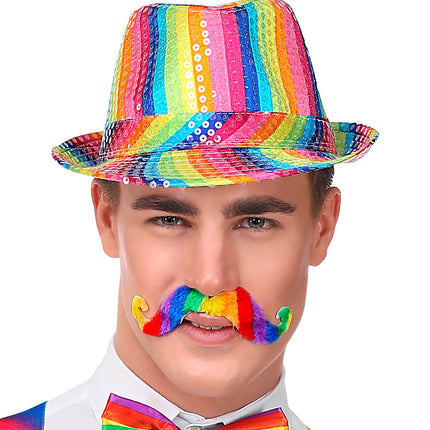 Widmann SRL Snor regenboogkleuren