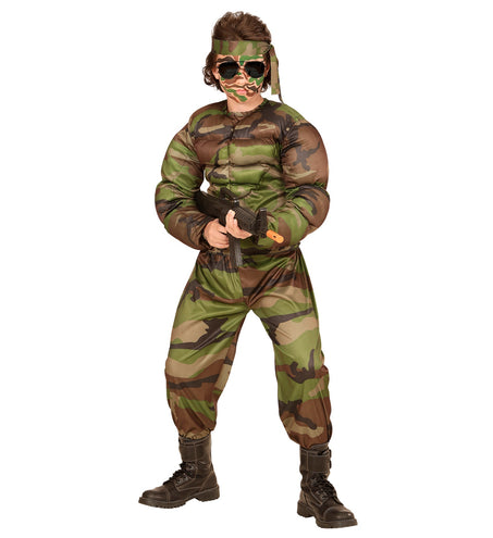 Widmann SRL Soldatenpakken met spieren voor kids