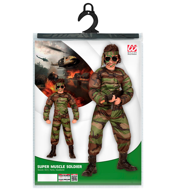 Widmann SRL Soldatenpakken met spieren voor kids