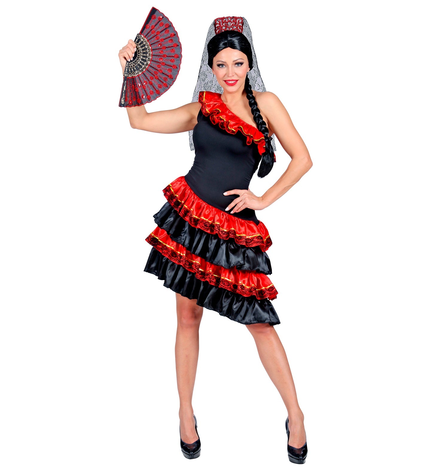 Spaanse flamenco waaier wit/rood | Flamenco waaiers | Nederland Spaanse flamenco waaier wit/rood | Flamenco waaiers | Nederland