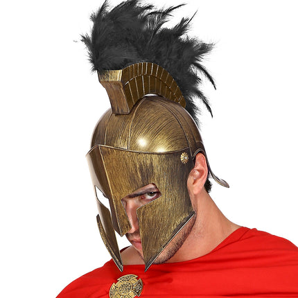 Widmann SRL Spartaanse helm met zwarte veer