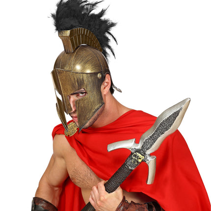 Widmann SRL Spartaanse helm met zwarte veer