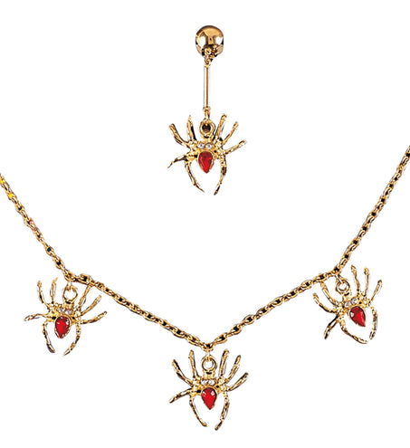 Widmann SRL Spinnen ketting met oorbel