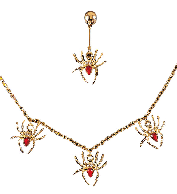 Widmann SRL Spinnen ketting met oorbel