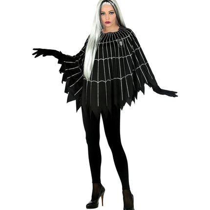 Widmann SRL Spinnenweb poncho volwassenen