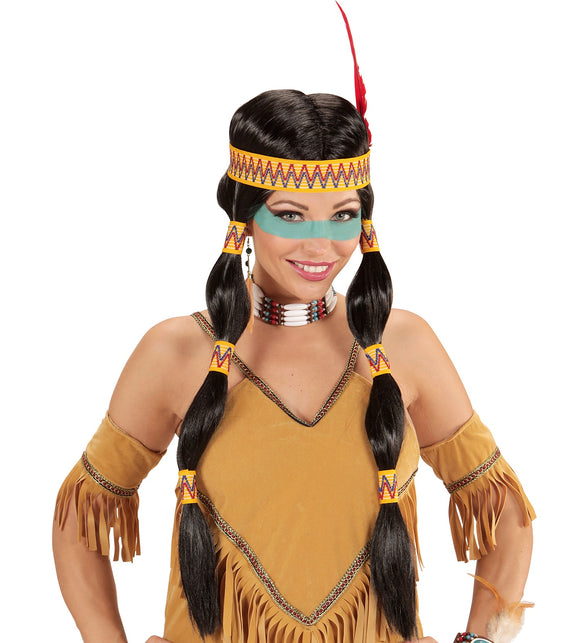 Widmann SRL Squaw indianen pruiken voor carnaval