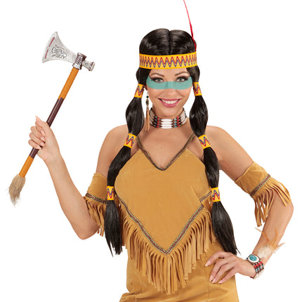 Widmann SRL Squaw indianen pruiken voor carnaval