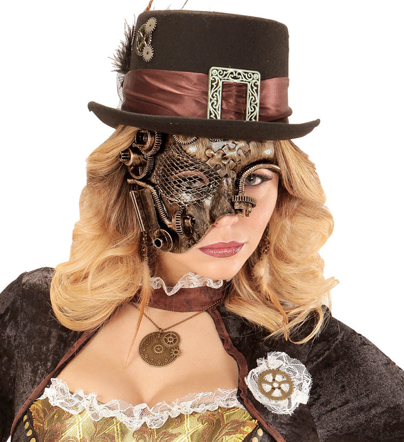 Widmann SRL Steampunk masker bruin goud