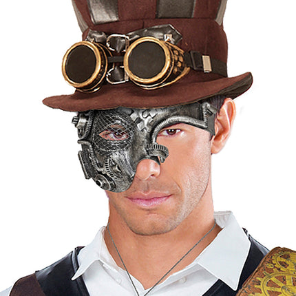 Widmann SRL Steampunk masker zilver