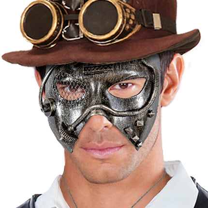 Widmann SRL Steampunk masker zwart zilver