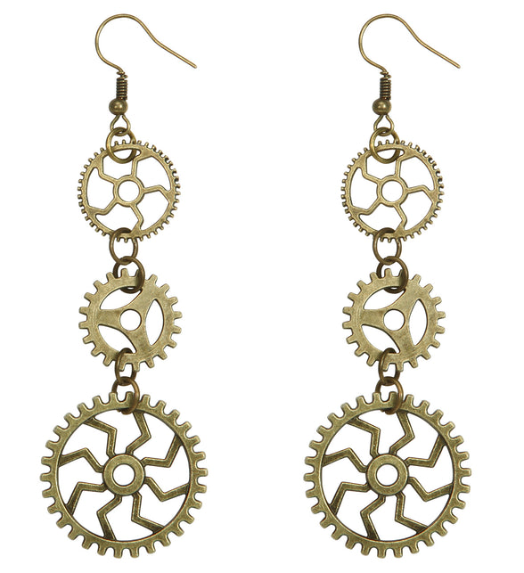 Widmann SRL Steampunk oorbellen tandwielen