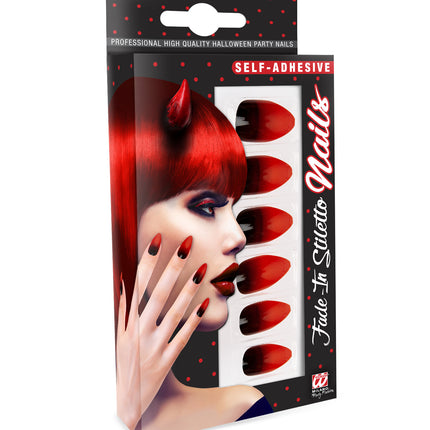 Widmann SRL Stiletto nagels rood zwart