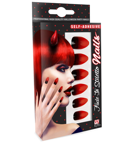 Widmann SRL Stiletto nagels rood zwart