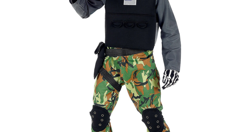 Widmann SRL Stoer soldaten skelet pak voor kinderen