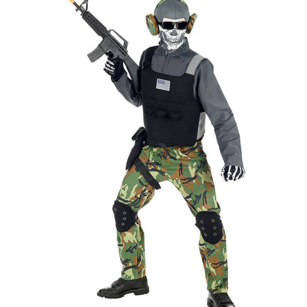 Widmann SRL Stoer soldaten skelet pak voor kinderen