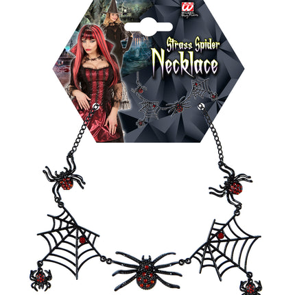 Widmann SRL Strass ketting heks met spinnen