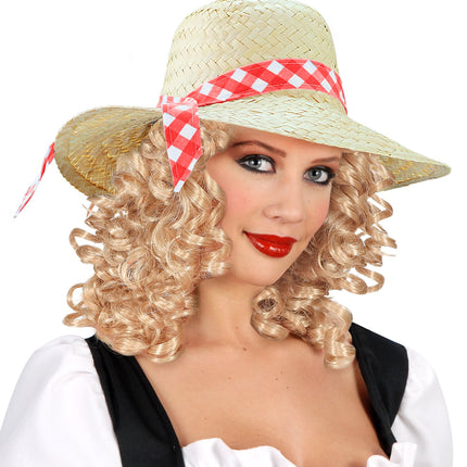 Widmann SRL Strohoed boerendochter rode band