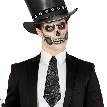 Widmann SRL Stropdas spinnenweb print 27cm