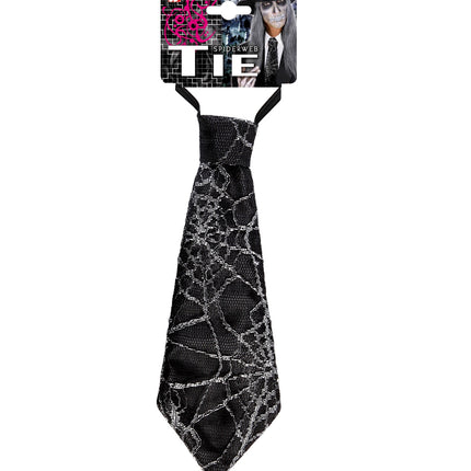 Widmann SRL Stropdas spinnenweb print 27cm