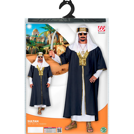 Widmann SRL Sultan kostuum zwart met wit