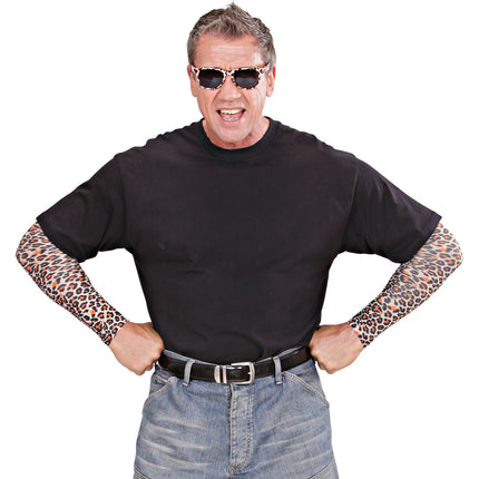 Widmann SRL Tattoo mouwen sleeve luipaard print