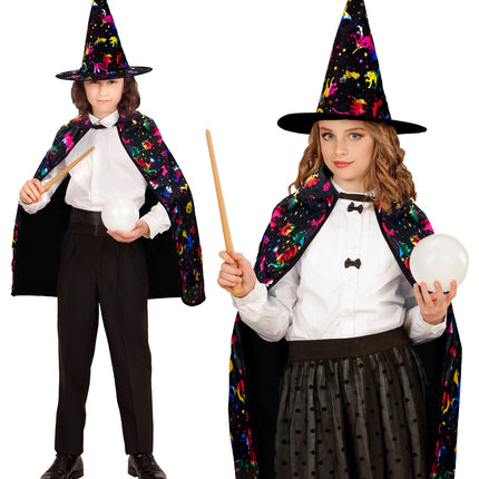 Widmann SRL Ti-Ta-Tovenaars cape met gekleurde sterren Kind