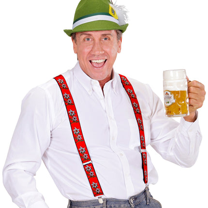 Widmann SRL Tiroler Edelweiss bretels oktoberfeest rood