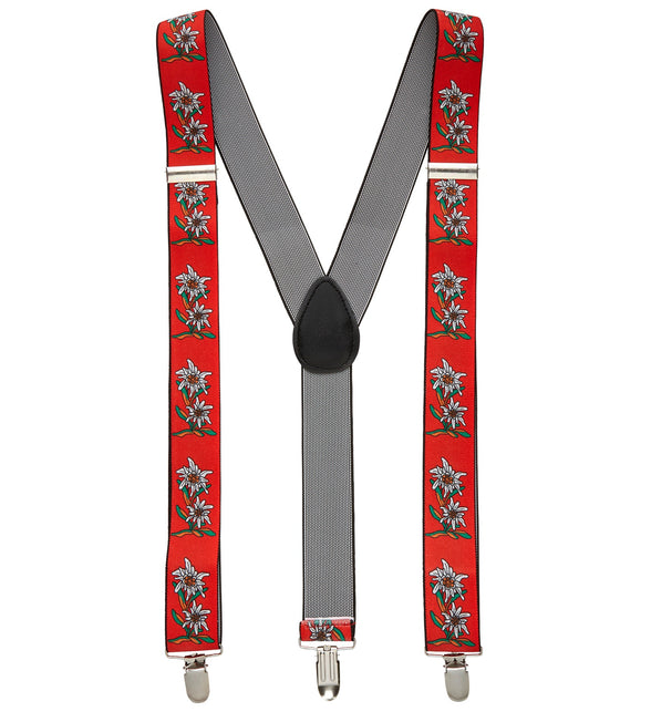 Widmann SRL Tiroler Edelweiss bretels oktoberfeest rood