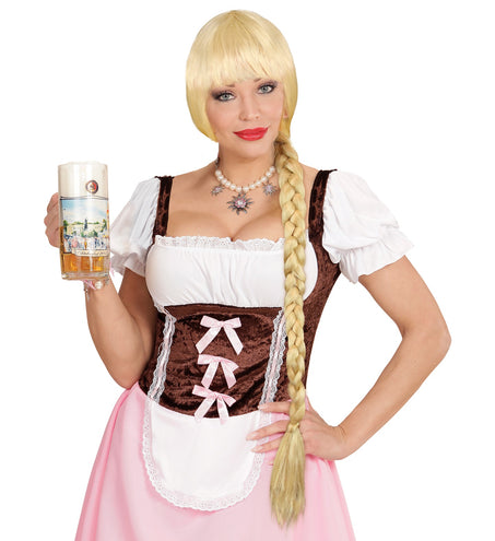 Widmann SRL Tiroler pruik met lange vlecht blond