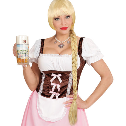 Widmann SRL Tiroler pruik met lange vlecht blond