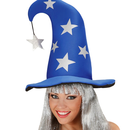 Widmann SRL Tovenaarshoed blauw met sterren