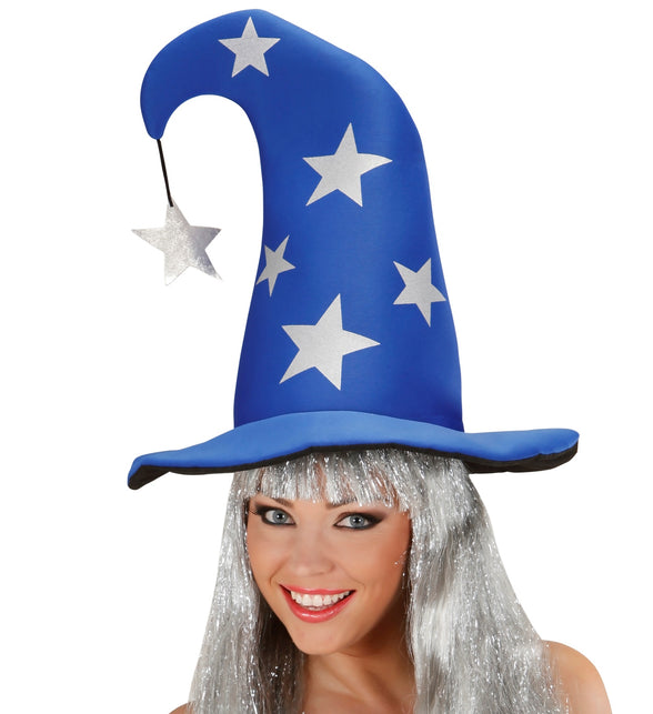 Widmann SRL Tovenaarshoed blauw met sterren