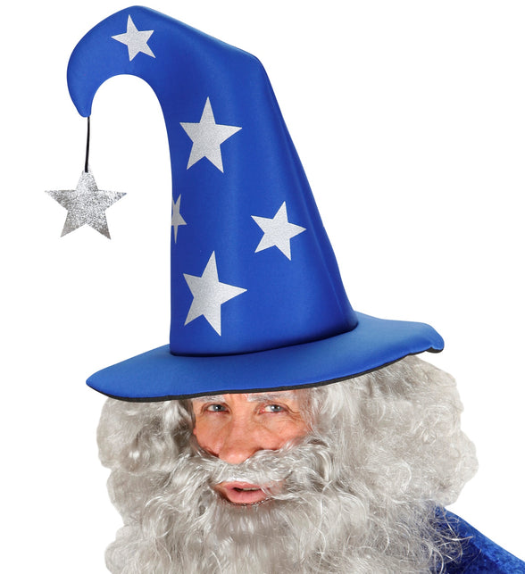 Widmann SRL Tovenaarshoed blauw met sterren