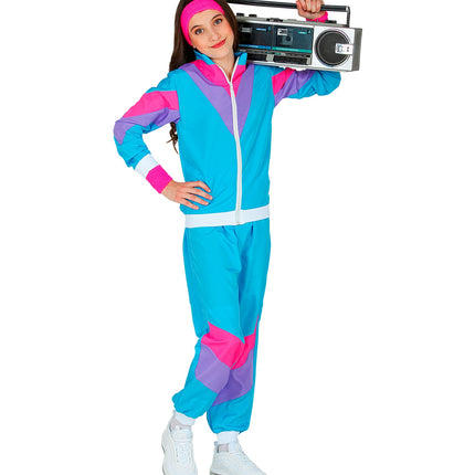 Widmann SRL Trainingspak jaren 80 blauw kinderen