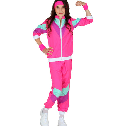 Widmann SRL Trainingspak jaren 80 roze kinderen