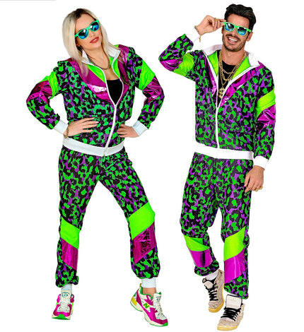 Trainingspak neon panter print retro