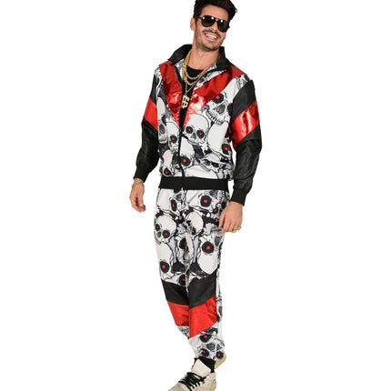 Widmann SRL Trainingspak schedels zwart rood