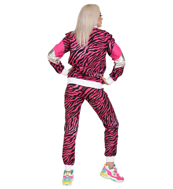 Widmann SRL Trainingspak tijger neon roze jaren 80