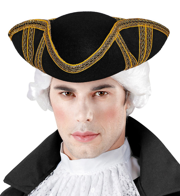 Widmann SRL Tricorn hoed met gouden biesje