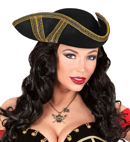 Widmann SRL Tricorn hoed met gouden biesje