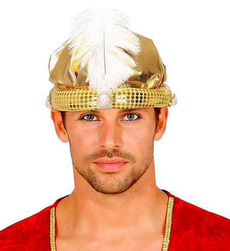 Widmann SRL Tulband sultan in goud met nep parels