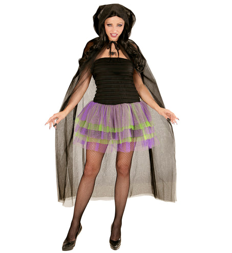 Widmann SRL Tule cape met glitters