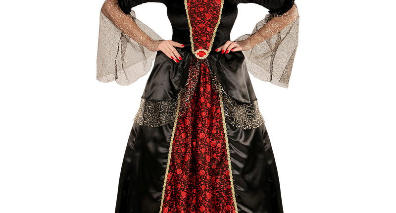 Widmann SRL Vampieren jurk zwart rood creepy