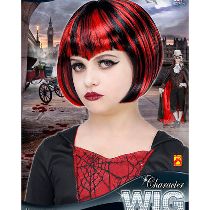 Widmann SRL Vampieren pruik rood zwart kind