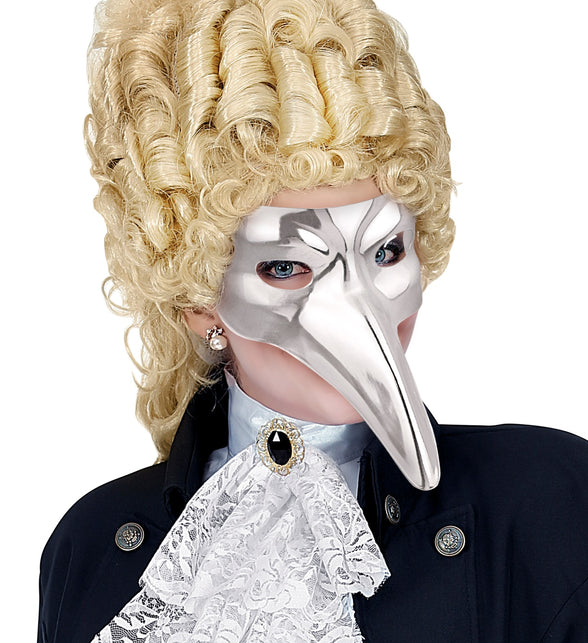 Widmann SRL Venetiaans snavel masker zilver