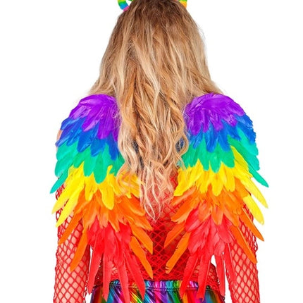 Widmann SRL Veren vleugels regenboog opvouwbaar 50 x 50cm Roos
