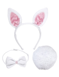 Widmann SRL Verkleedset bunny oren met strik en staart