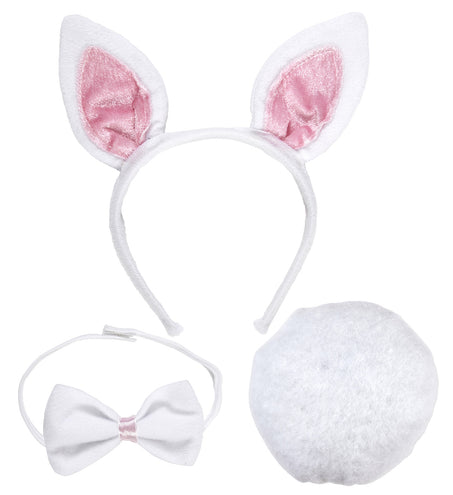 Widmann SRL Verkleedset bunny oren met strik en staart