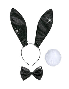 Widmann SRL Verkleedset bunny zwart glitters
