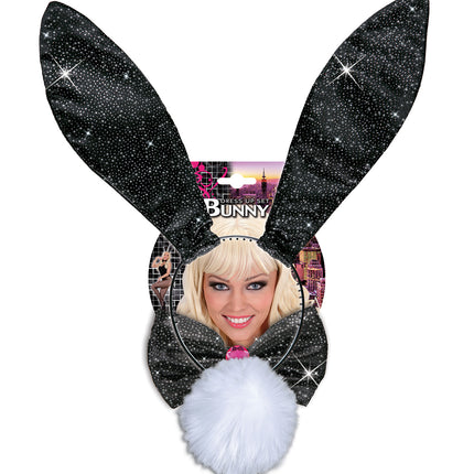 Widmann SRL Verkleedset bunny zwart glitters
